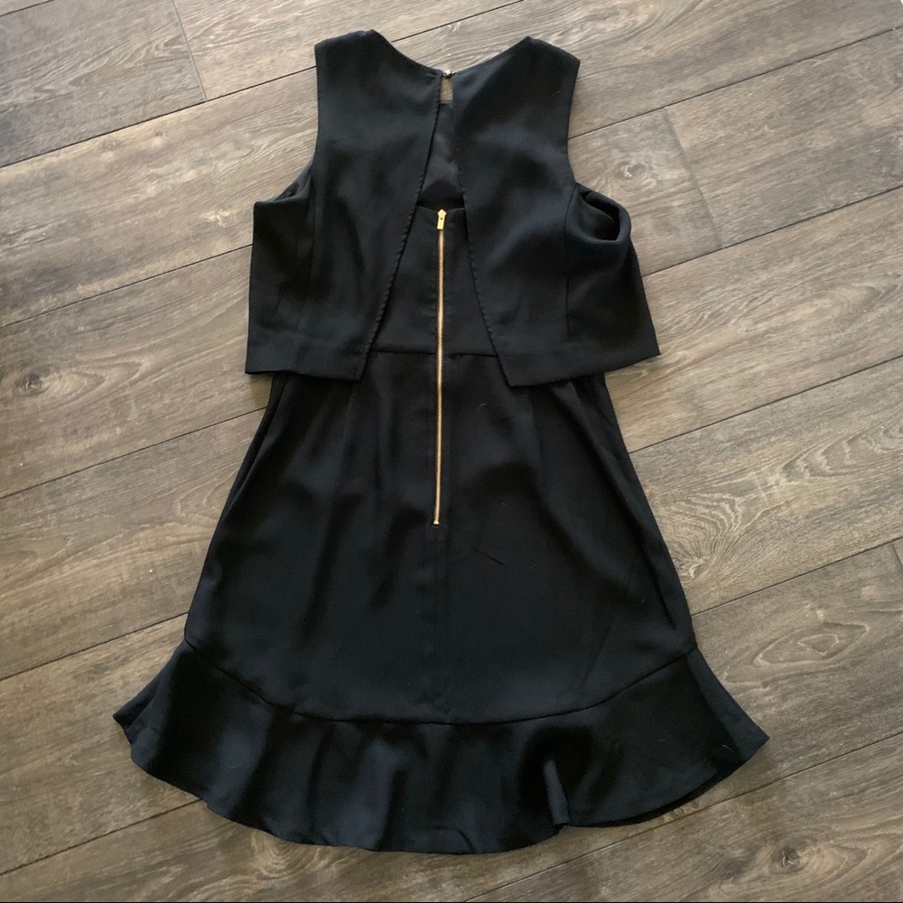 NWT Banana Republic Ruffle Hem Black Dress - Picture 2 of 12